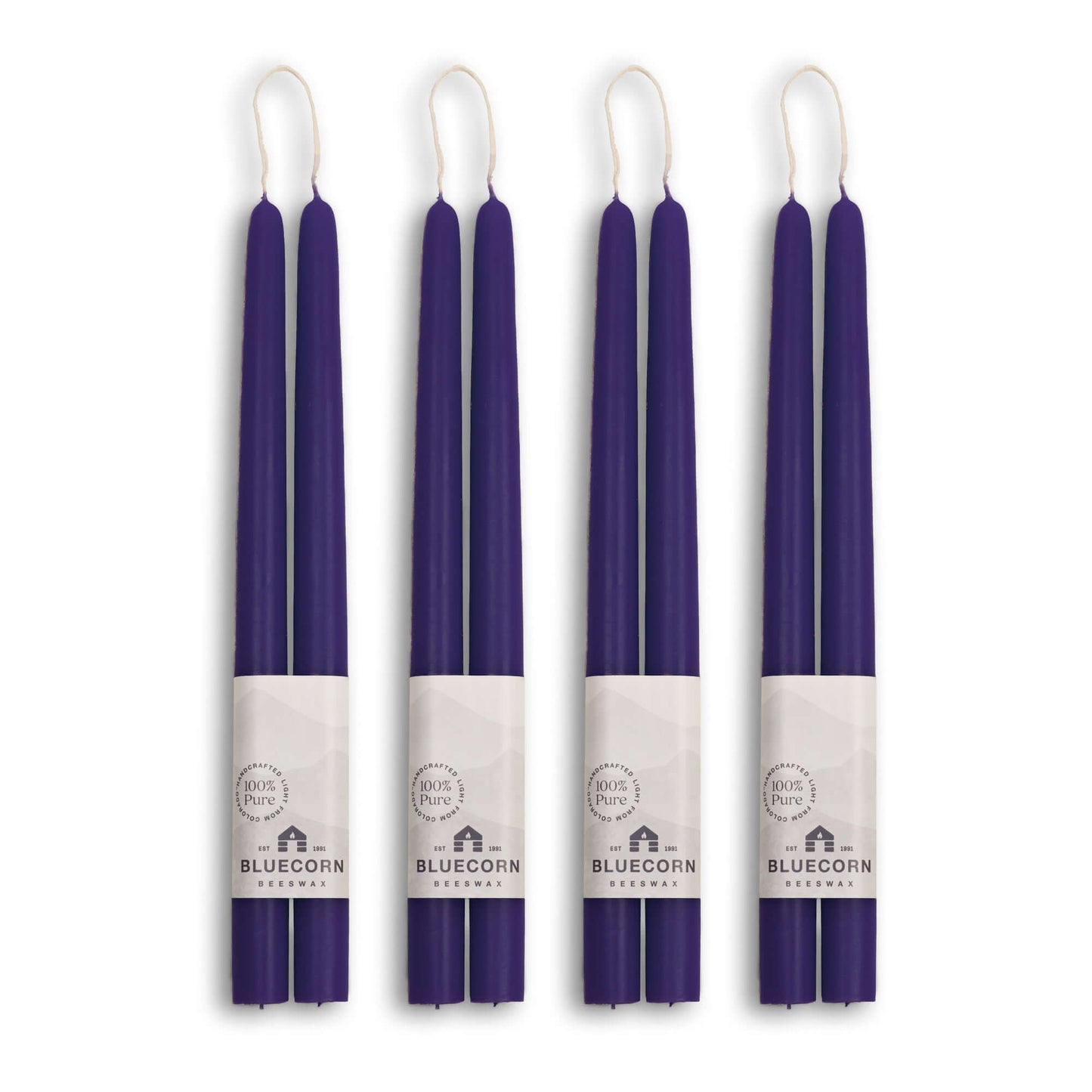 Hand-Dipped Beeswax Taper Candles - Bulk 4-Pair Bundle