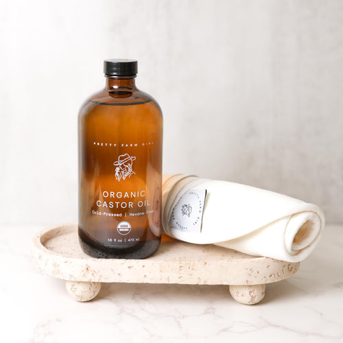 Organic Pure Castor Oil + Cloth Pack Bundle