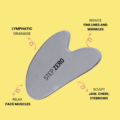 Face Gua Sha Tool | 100% Stainless Steel | Depuff, Sculpt, Tone