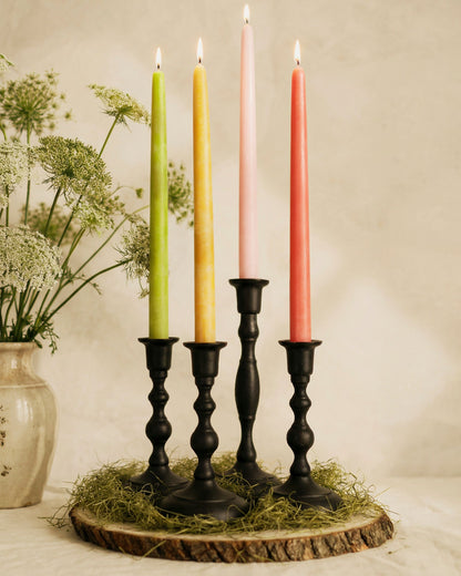 Hand-Dipped Beeswax Taper Candles - Bulk 4-Pair Bundle