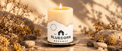Ivory Pure Beeswax Pillar Candles